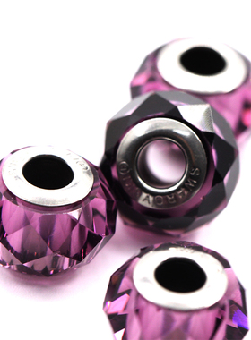 奥地利施华洛元素5948紫色水晶魔幻手串转运珠路路通diy配件散珠