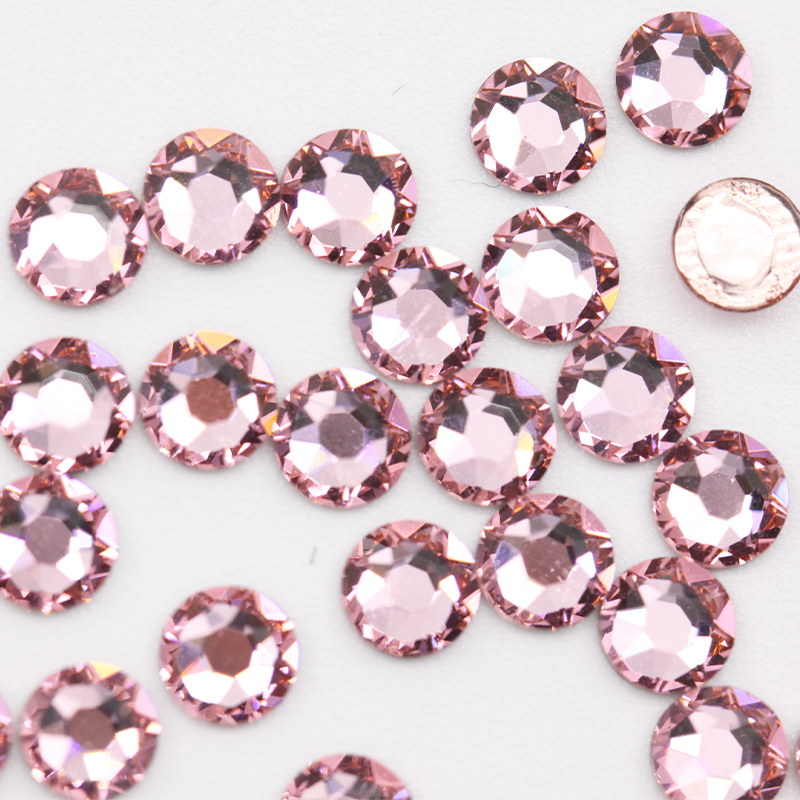 施家水晶2078HF浅玫红圆烫钻diy