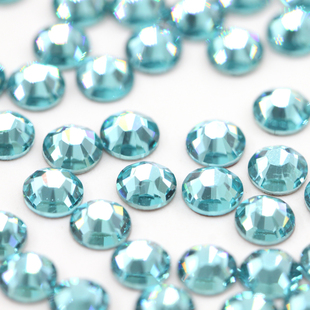 施华洛水晶华子2038 2078HF浅翠蓝263圆形平底烫钻DIY美甲服饰品
