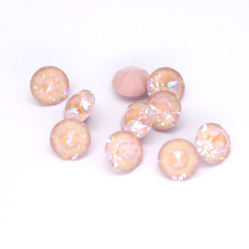 施华洛水晶华子钻1088淡雅粉001L149D圆形尖底钻diy美甲服饰