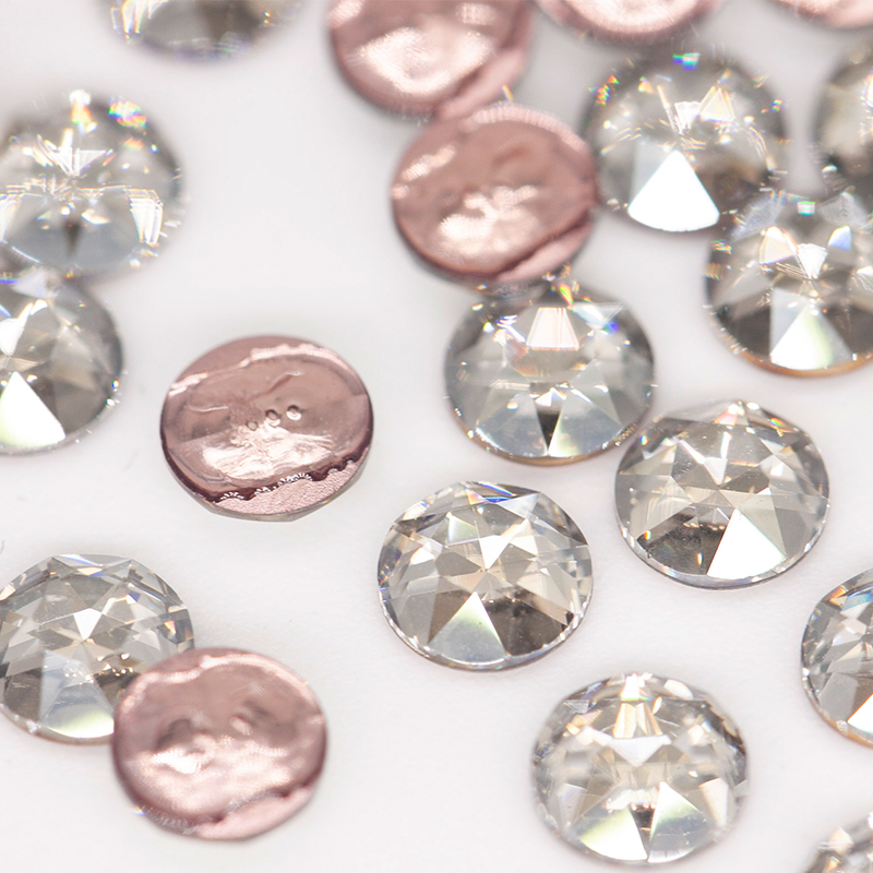 施华洛水晶1098圆形银色尖底烫钻