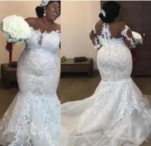 Bridal 星空婚纱礼服长袖 Dresses Wedding Gown 新娘豪华奢侈拖尾