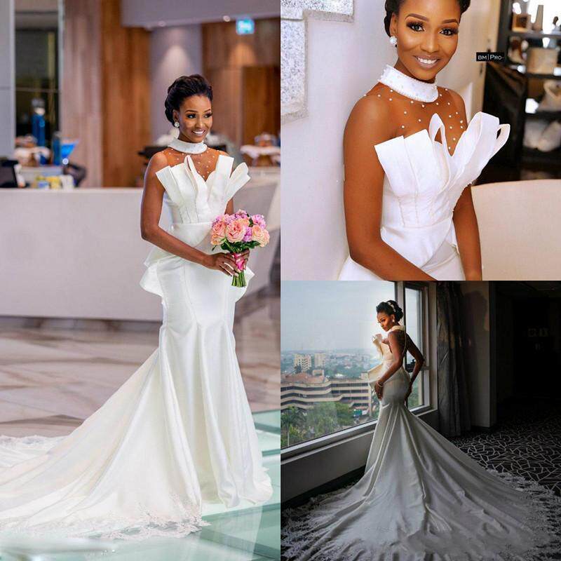 Lace African Wedding Dress Custom Made 定做婚纱礼服晚礼服
