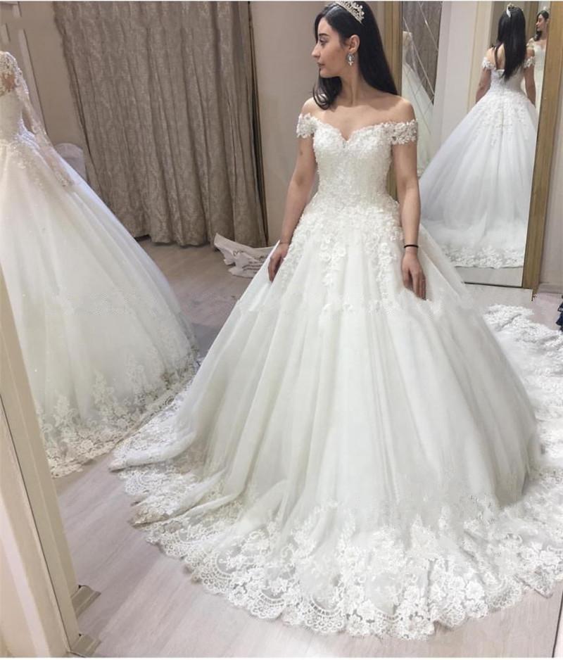 新款2020 公主卡肩蓬蓬新娘婚纱 African Princess Wedding Dress