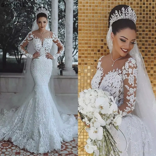 Bridal Gown Dress 新娘拖尾森系超仙梦幻显Weddding 婚纱2020新款