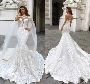 Mermaid Wedding Dresses 新娘拖尾森 Lace 婚纱礼服2020新款 夏季