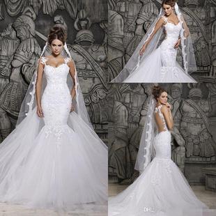 Bridal 韩版 Gown Wedding Dresses 新娘结婚蕾丝包肩婚纱定制