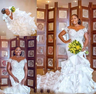 Bridal 长袖 Gown Wedding Dresses 蕾丝缎子婚纱新娘礼服