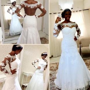 贴身新款 Weddding 新娘结婚婚纱礼服 Gown Dresses Bridal 长袖