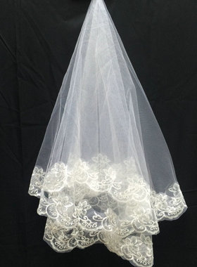 车骨梅花韩式结婚纱礼服配件超长白色软纱新款 Veil Bridal