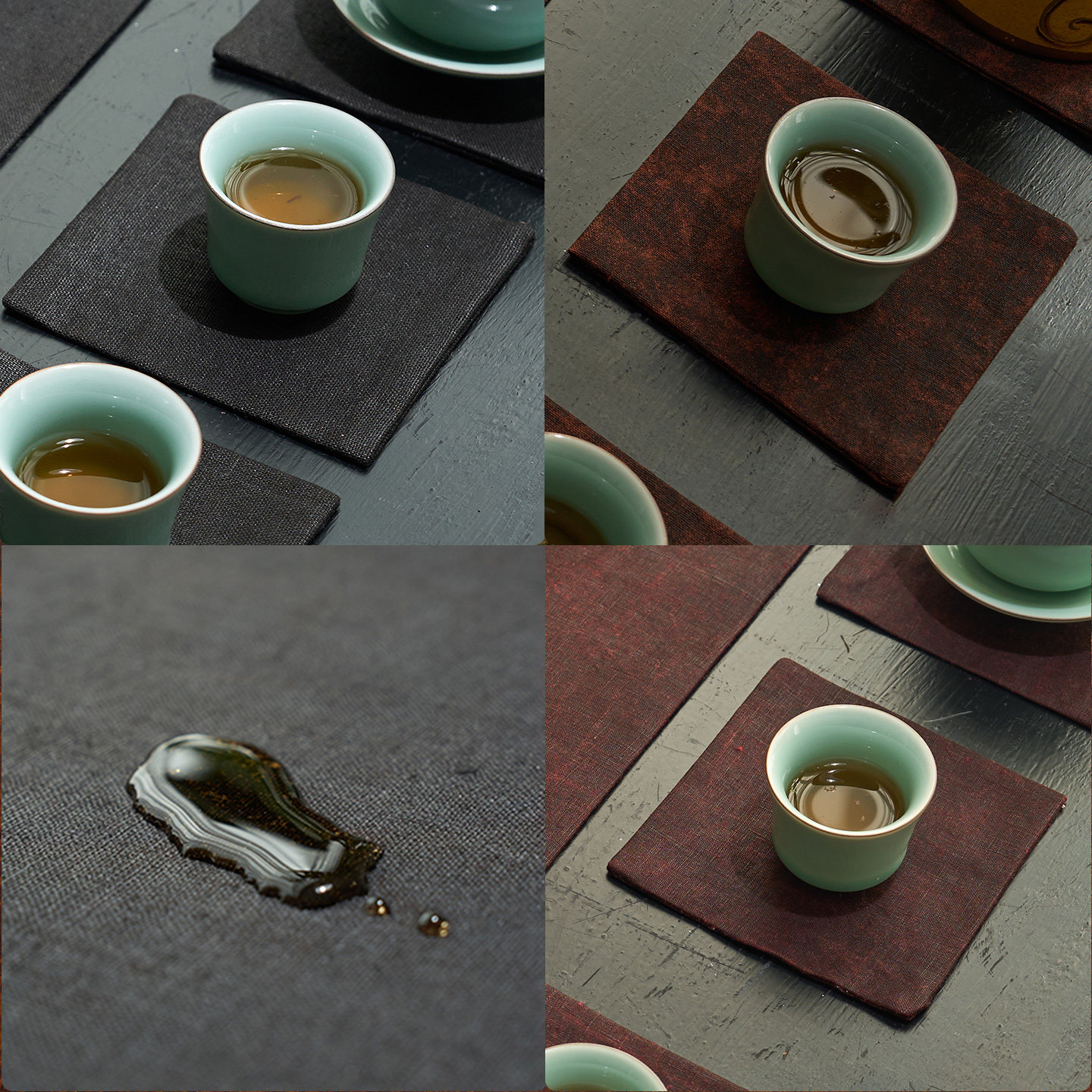 新中式老料香云纱双面茶席复古方形防水公道杯垫茶台垫高级茶道垫,居家布艺,茶席,淘宝优惠券,粉丝福利购,淘宝优惠卷