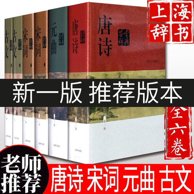盒装6册】唐诗宋词元曲古文 中国文学鉴赏辞典新一版 古典诗词国学经典古文化研究两千年中国文学名篇古典文学鉴赏上海辞书