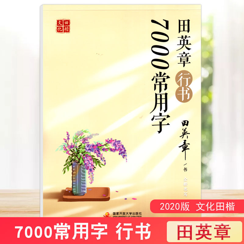 田英章行书7000常用字 硬笔练字帖田楷文化规范汉字字帖钢笔字楷书法帖正楷行书中小学生入门基础训练临摹漂亮书法字体练字帖