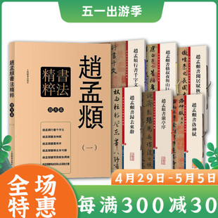 精品套装6册 赵孟頫书法精粹一彩色放大本 楷行草临摹字帖碑帖 归去来辞兰亭序洛神赋行书千字文嵇叔夜与山巨源绝交书闲居赋秋兴赋