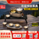 哲品便携式 纯钛高端旅行茶具套装 户外露营功夫茶泡茶盖碗收纳茶盘