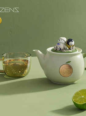 哲品X QQ Family 闲趣创意壶叠杯单人陶瓷泡茶壶杯生日礼物送闺蜜