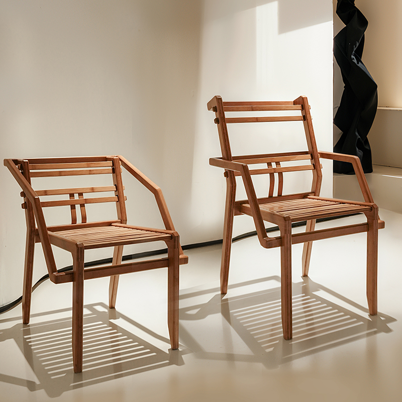 哲品x清庭 沁沁茶椅竹制椅子靠背椅人体工学舒服久坐餐椅客厅家用