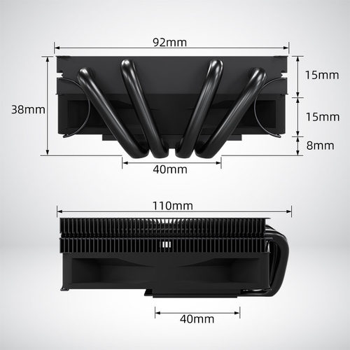DS 3800电脑CPU散热器1700/1200/115X/ AM4温控静音ITX台式机风扇