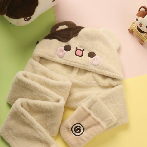 boboki 围巾帽可爱新款二合一