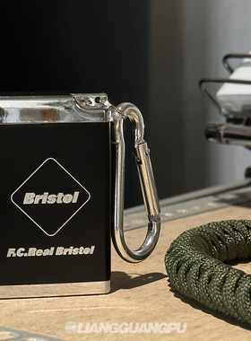潮牌FCRB便携登山钥匙扣铝合金药罐Bristol黑色灭烟器