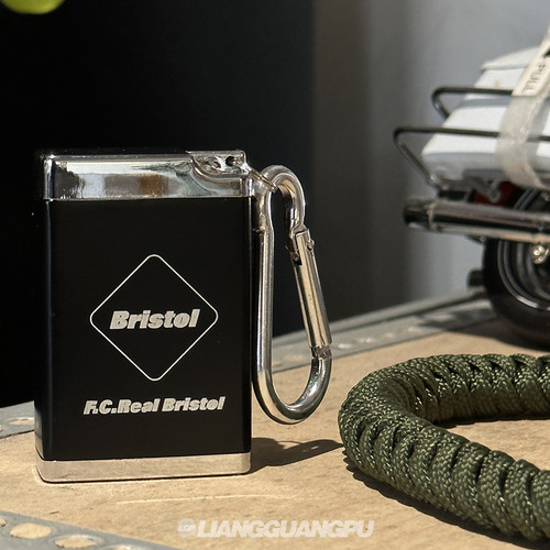 潮牌FCRB便携登山钥匙扣铝合金药罐Bristol黑色灭烟器