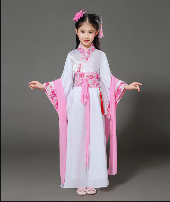 儿童汉服女中小学生中国风古筝演儿童演出服