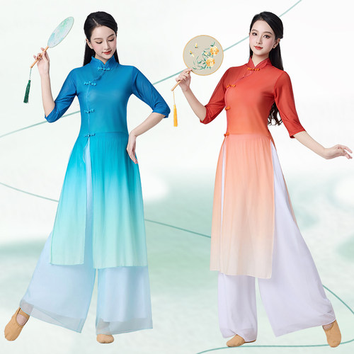 古风新款旗袍走秀舞蹈服套装