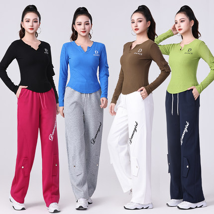2025春秋新款广场舞服装套装女长袖上衣运动健身舞蹈衣服工装长裤