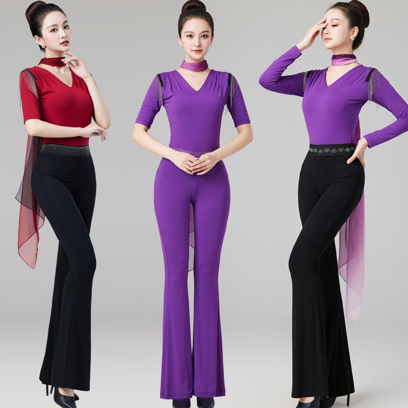 2026新款高级感形体服连体上衣女艺考模特走秀训练练功服套装裤子
