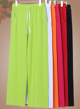 广场舞裤子夏季新款直筒宽松长裤曳步舞健身跳操舞蹈时尚运动裤女