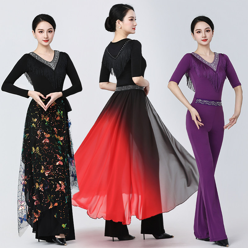 高端2026新款形体服女流苏套装礼仪训练导师服走秀模特腰纱练功服