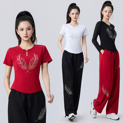 广场舞套装女夏季短袖减龄