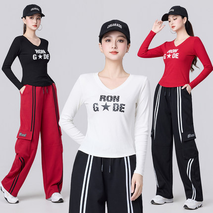 2025新款广场舞服装女套装秋季长袖上衣跳舞专用衣服运动套装裤子
