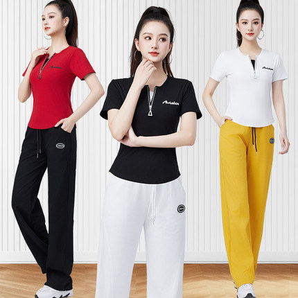 2025新款杨丽萍广场舞服装时尚短袖上衣跳舞蹈健身操衣服夏季套装