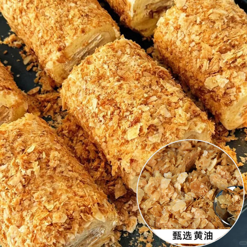 黄油拿破仑酥皮碎碎法式蛋糕榴莲千层商用成品薄脆片烘焙装饰即食