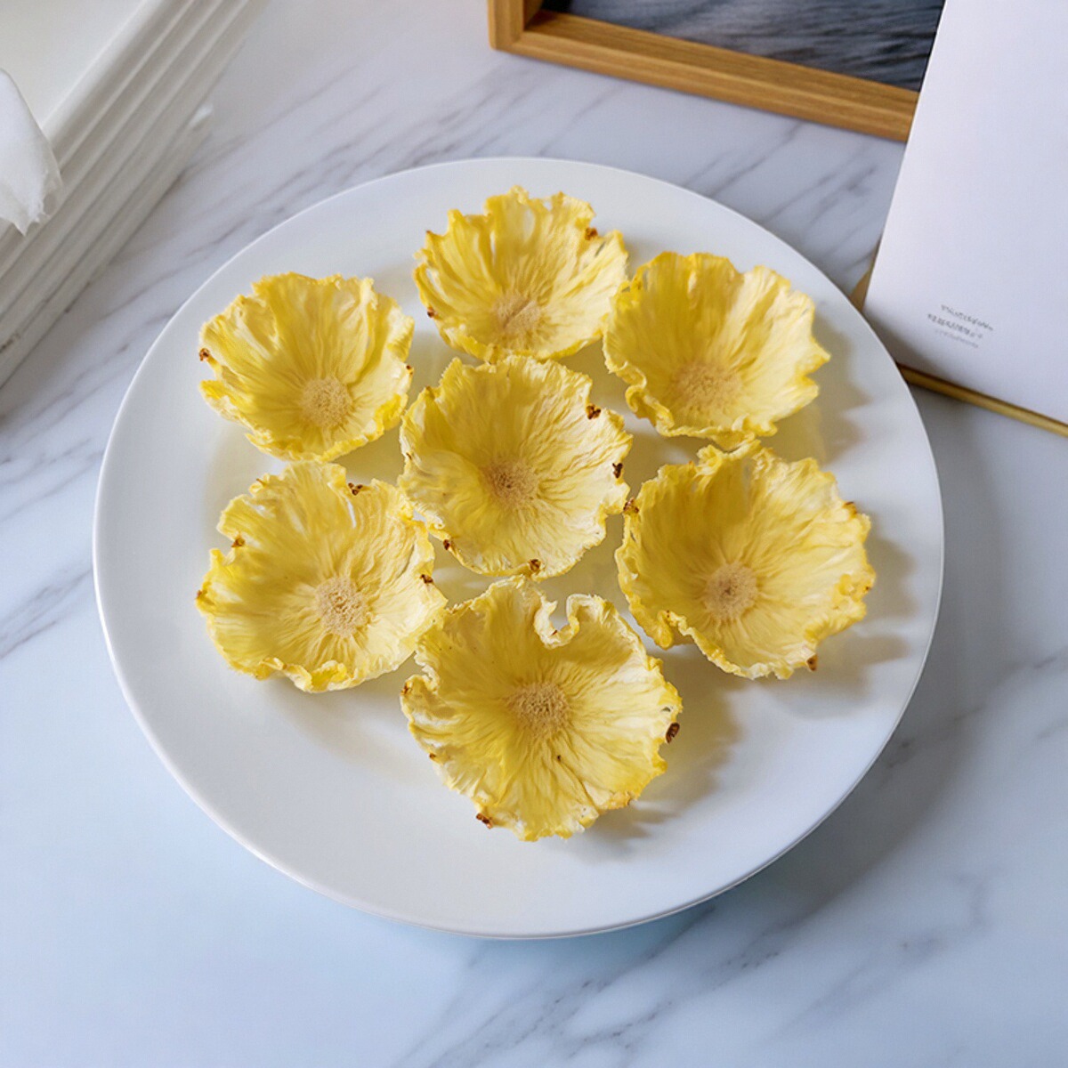 徐小豆碗形菠萝花干果片 西点心蛋糕top装饰凤梨干西餐烘焙水果干