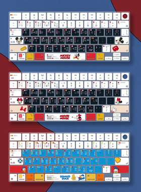 迪士尼正版2023新款macbookpro13卡通键盘膜air13.6贴膜16适用于苹果笔记本15电脑保护13.6防尘macpro14