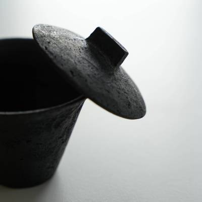 VAST无垠器皿柴烧粗陶手作盖碗