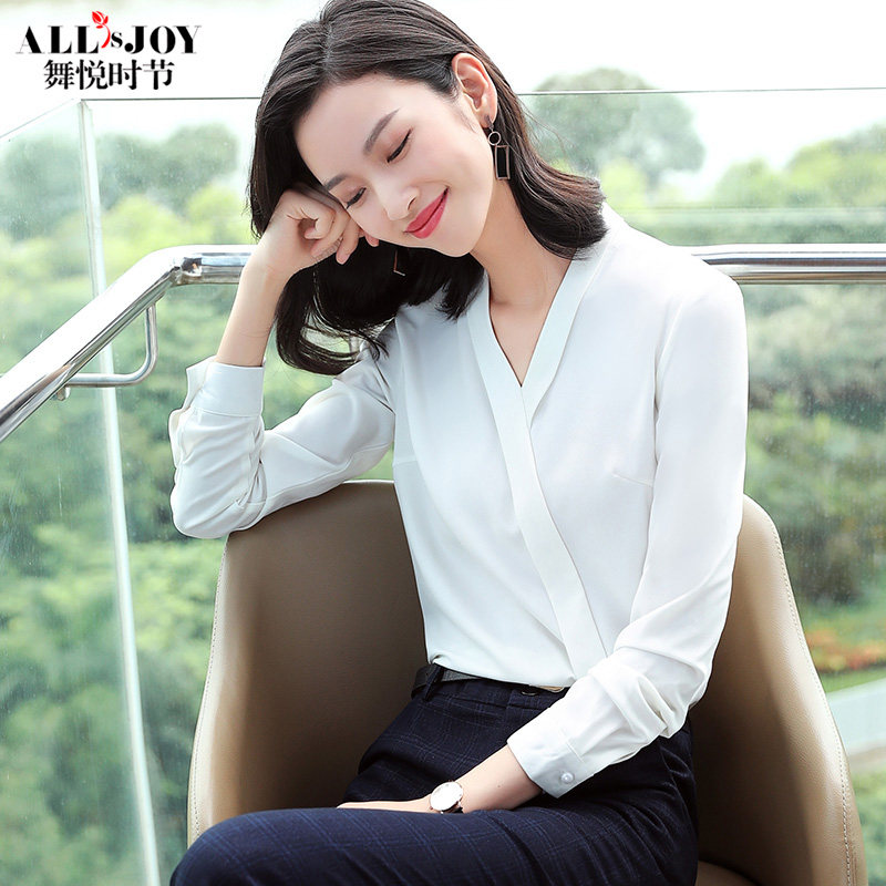 2018秋衬衫女长袖职业装工作服修身正装工装纯色衬衣套裤在类目 女装/女士精品, 衬衫中 - 来自Buy2taobao.com提供专业的淘宝代购服务