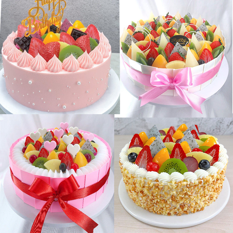 2023新款网红乳脂奶油14寸水果生日蛋糕模型仿真定制橱窗展示样品