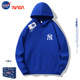 宽松大码 帽衫 春秋情侣外套 克莱因蓝重磅美式 NASA连帽卫衣男女同款
