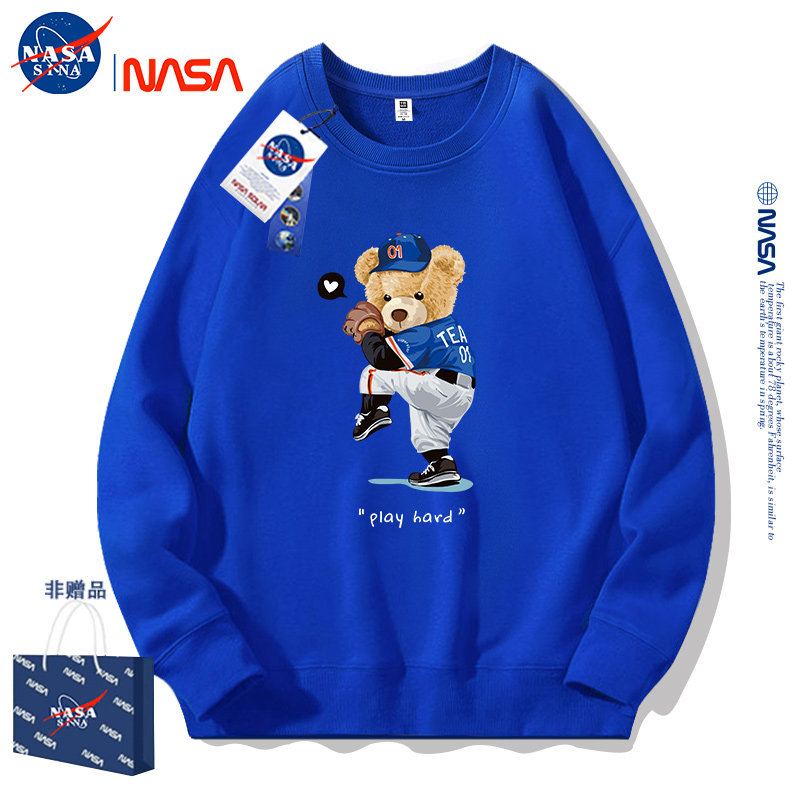NASA联名圆领卫衣男春秋季2025新品美式ins情侣装上衣服潮牌外套