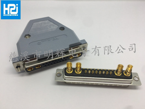 电流连接器21W4 车针D-SUB 17+4 DB21W4公头/母头焊线 混装大电流