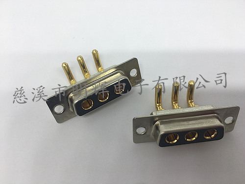 镀金3W3母头弯脚焊板 3位D-SUB插座 3孔串口车针实心铜 对插插座