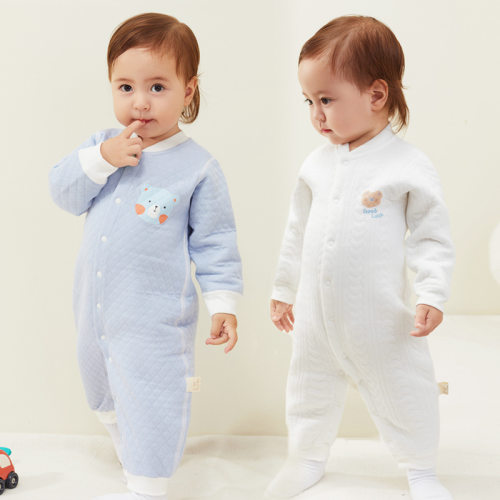 婴幼儿纯棉连体衣保暖加厚哈衣