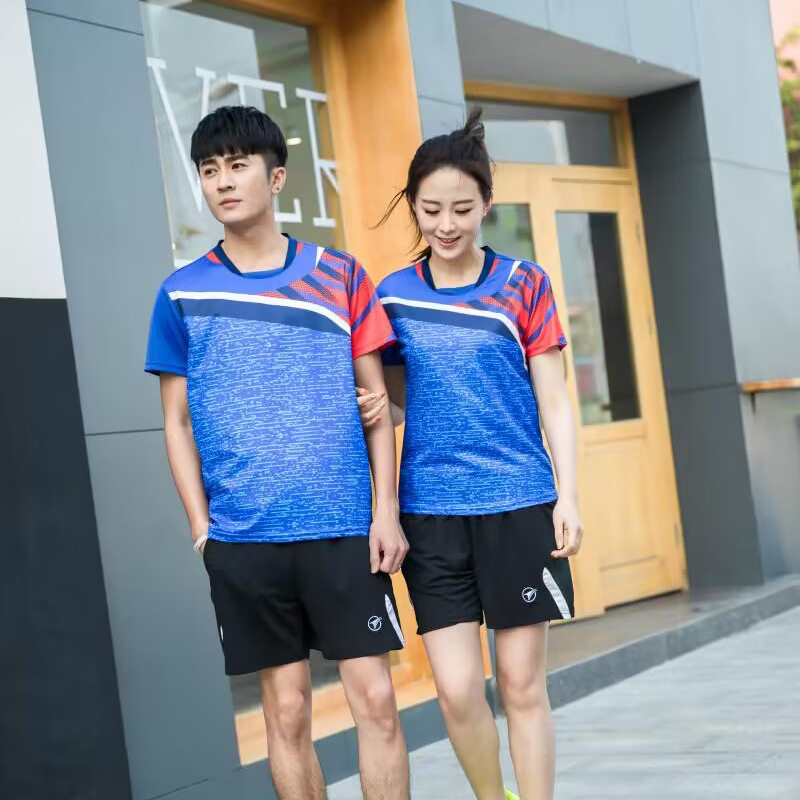 极速夏情侣速干修身大码网球运动服新款短袖羽毛球服男女套装