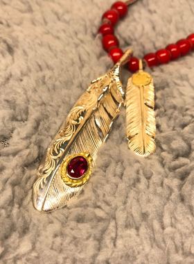 znative原firstarrows职人独立复古银饰品牌彩宝鹰爪羽毛项链吊坠