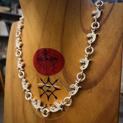 z.native原firstarrows职人独立品牌手工复古唐草圣诞情侣银项链