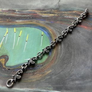 z.native原firstarrows职人独立品牌手工复古唐草圣诞情侣银手链