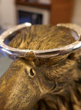 z.native原firstarrows职人独立复古银饰品牌手工18k金花四目手镯